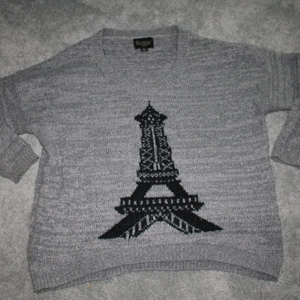 Mia Maddison Missy 2X Pullover Sweater Eiffel Towe